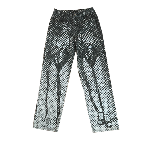 DOUBLE KNEE POINTILLIST TROUSERS